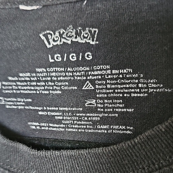 Pokemon Fire Type Graphic Short Sleeve Cotton T Shirt Black Large - Picture 3 of 4